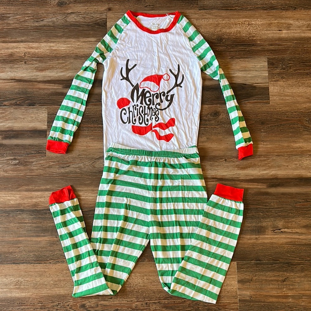 Festive Green and Red Kids Pajamas